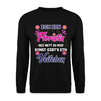 Floristin - Unisex Pullover - Schwarz - Vorne - Alina (178cm) & Michal (187cm)