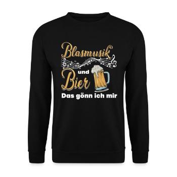 Brass music Beer Volksfest Brass band Folk music - Unisex Sweatshirt - black - Front - Alina (178cm) & Michal (187cm)