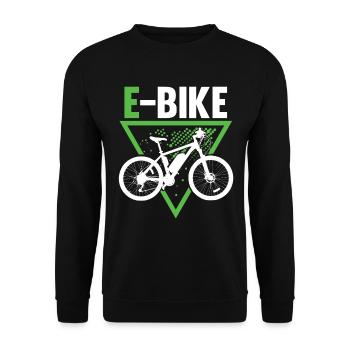 E bike Ebike E-bike - Unisex Sweatshirt - black - Front - Alina (178cm) & Michal (187cm)