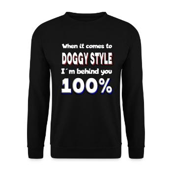 Doggystyle Saying VersaUt Sex Sex Position Po Anal - Unisex Sweatshirt - black - Front - Alina (178cm) & Michal (187cm)
