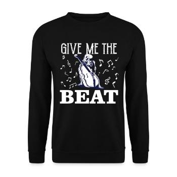Kontrabass - Double Bass - Kontrabassist - Beat - Unisex Pullover - Schwarz - Vorne - Alina (178cm) & Michal (187cm)