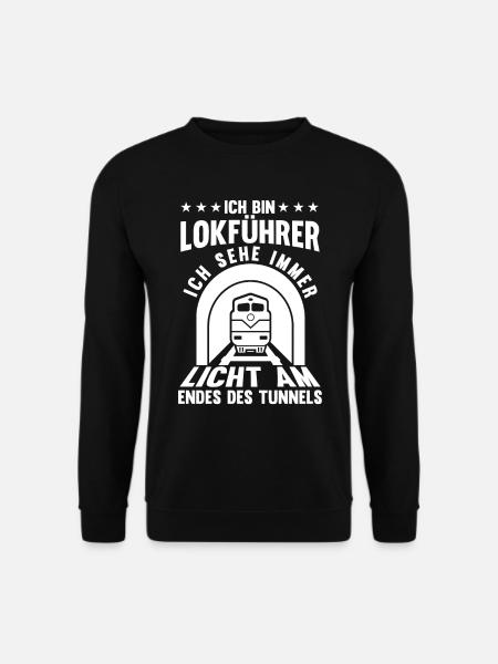 Lokführer Tunnel Licht Optimist Spruch Zugführer - Unisex Pullover - Schwarz