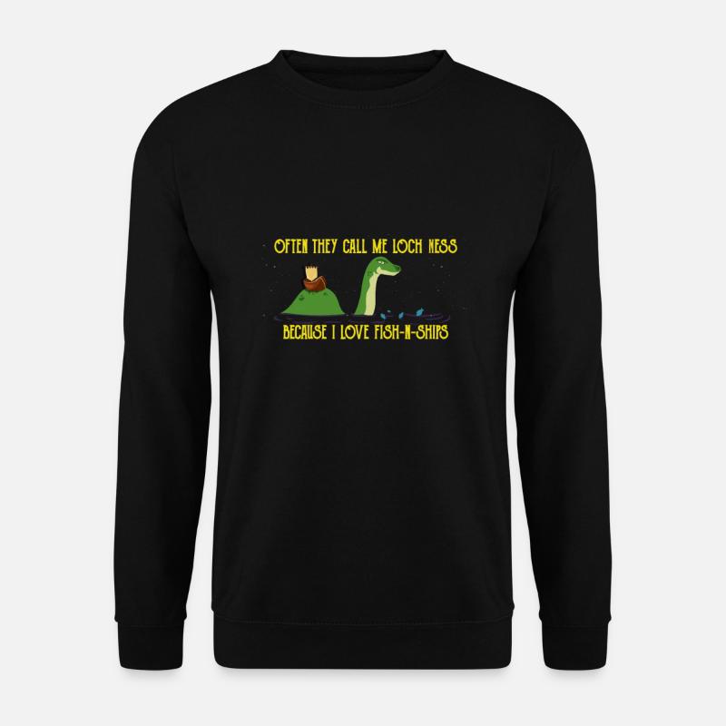Loch Ness Monster Fish And Chips - Unisex Pullover - Schwarz