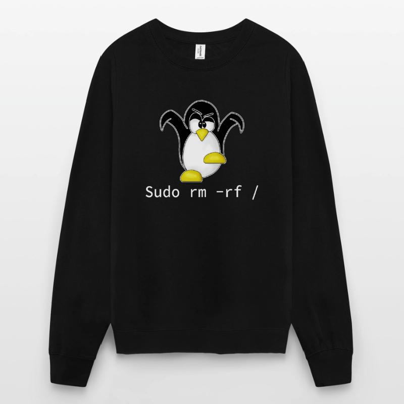 Tux Linux Pinguin Sudo Rm Rf | Computerfreak Hacke Unisex Pullover