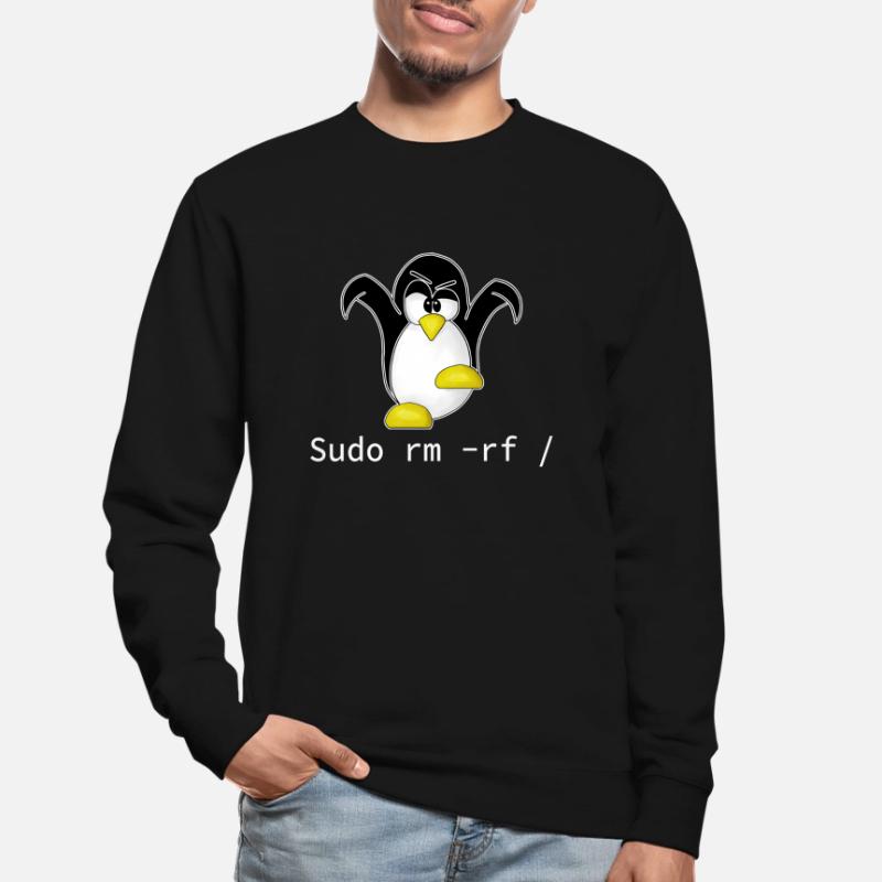 Tux Linux Pinguin Sudo Rm Rf | Computerfreak Hacke Unisex Pullover