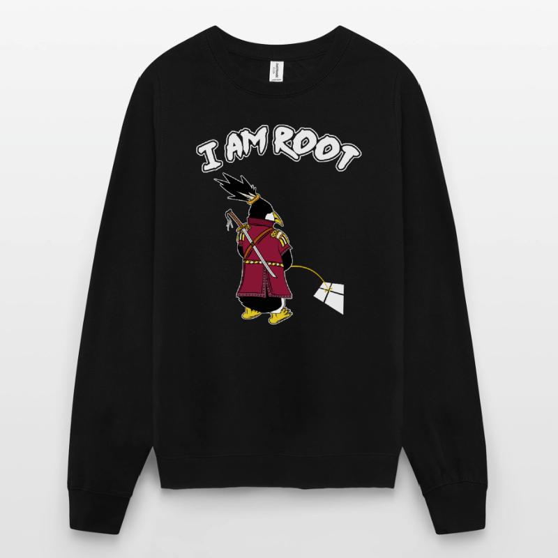 Linux Penguin I Am Root Geeks Nerd Computer Ninja Unisex Sweatshirt