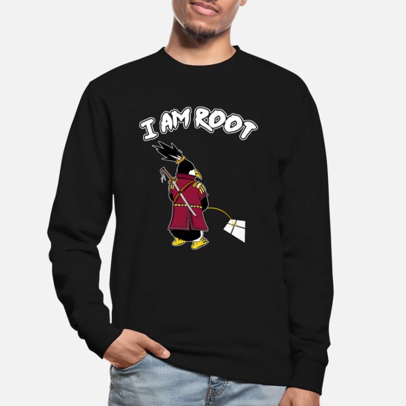 Linux Pinguin I Am Root Geeks Nerd Computer Ninja Unisex Pullover