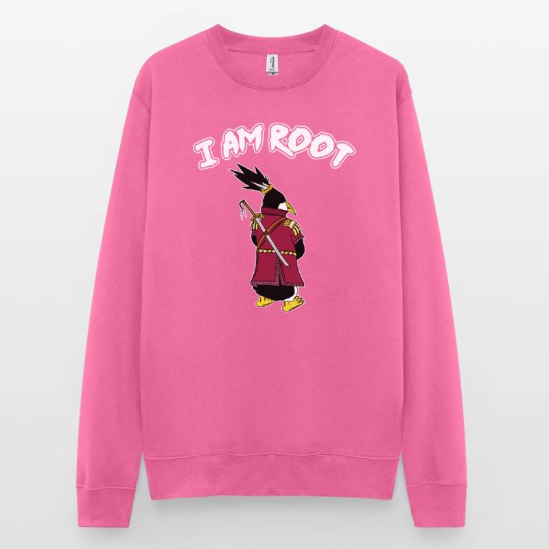 Linux Pinguin I Am Root Geeks Nerd Computer Ninja Unisex Pullover