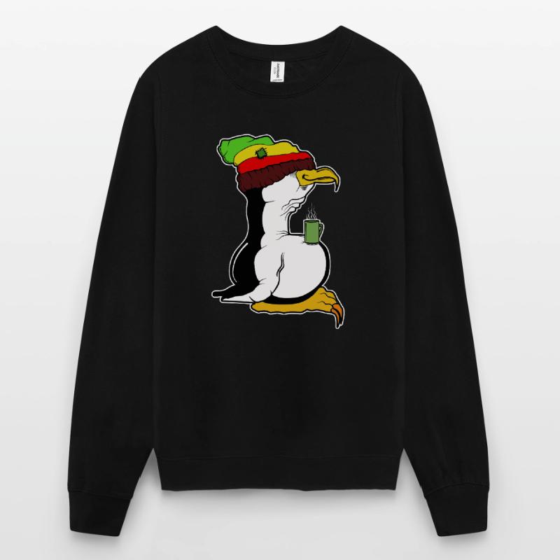 Tux Linux Penguin Coffee Break Computer Geek Rasta Unisex Sweatshirt