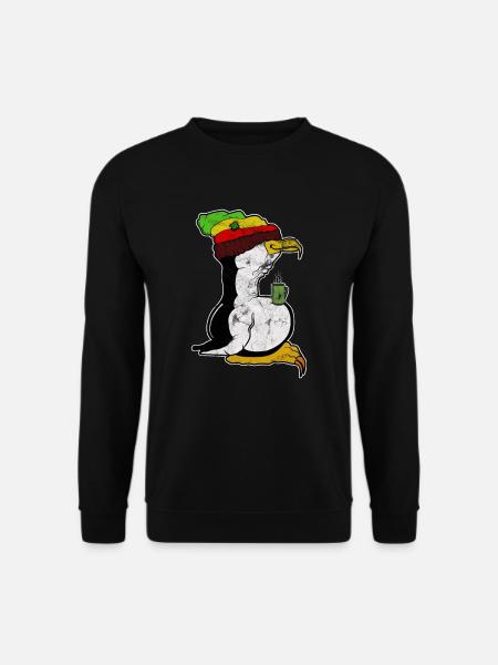 Tux Linux Pinguin Kaffee Pause Computer Nerd Retro - Unisex Pullover - Schwarz