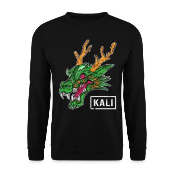 Kali Linux Computer Administrator Tux Dragon Head - Unisex Sweatshirt - black - Front - Alina (178cm) & Michal (187cm)