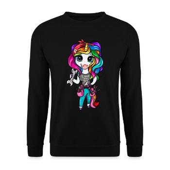 Mécanicien automobile mécanicien automobile Schrauberin - Sweat-shirt Unisexe - noir - Devant - Alina (178cm) & Michal (187cm)