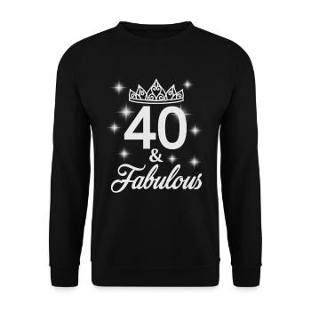 Anniversaire - Chemise Age ● Fabulous 40 ● Gift - Sweat-shirt Unisexe - noir - Devant - Alina (178cm) & Michal (187cm)