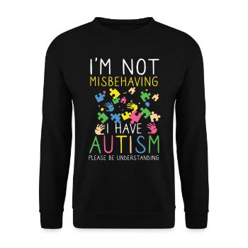 Autismus Handicap Verständnis Toleranz - Unisex Pullover - Schwarz - Vorne - Alina (178cm) & Michal (187cm)