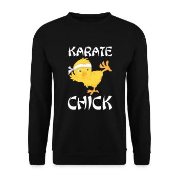 Karate Chick - Unisex Pullover - Schwarz - Vorne - Alina (178cm) & Michal (187cm)