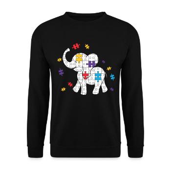 Autism Puzzle Elephant Autist Elephant Autist - Unisex Sweatshirt - black - Front - Alina (178cm) & Michal (187cm)