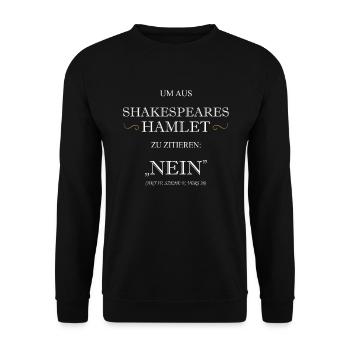 Shakespeare Hamlet Geschenk Literatur Anglistik - Unisex Pullover - Schwarz - Vorne - Alina (178cm) & Michal (187cm)