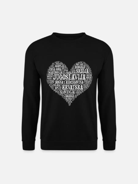 Jugoslawien HERZ Design 01w - Unisex Pullover - Schwarz