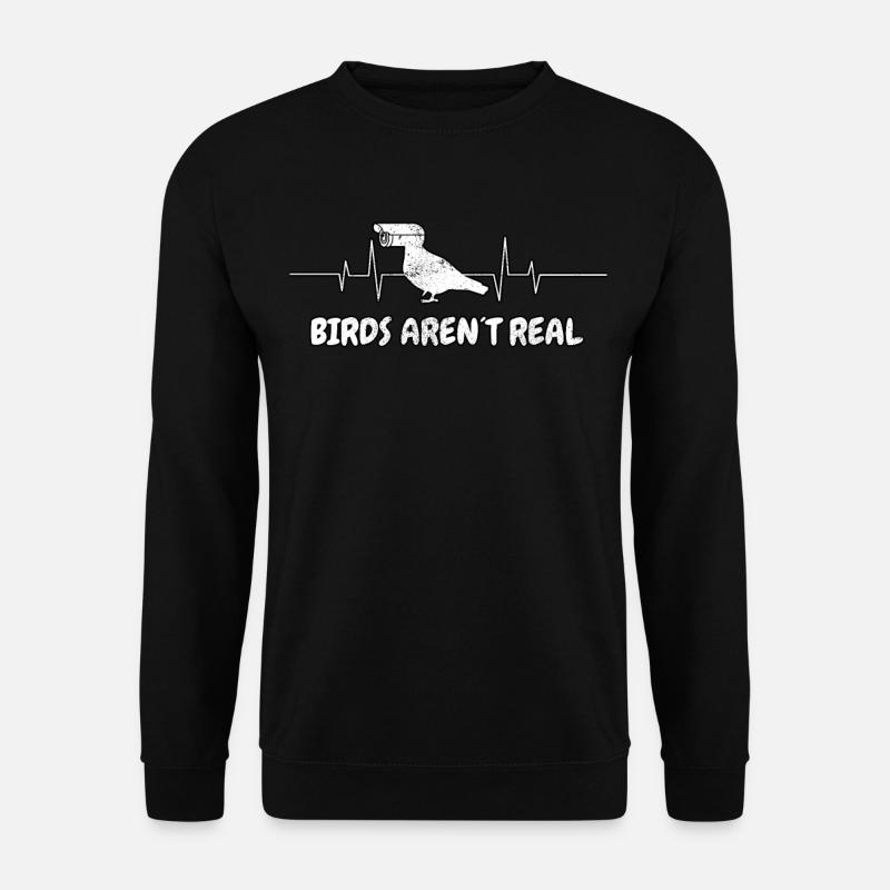 Birds Aren't Real EKG - Unisex Pullover - Schwarz
