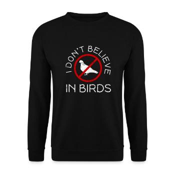 Birds Aren´t Real - Unisex Pullover - Schwarz - Vorne - Alina (178cm) & Michal (187cm)