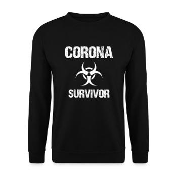 Corona survivor virus flu sarcasm - Unisex Sweatshirt - black - Front - Alina (178cm) & Michal (187cm)