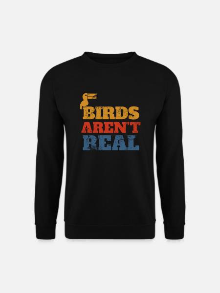 Birds Aren´t Real - Vintage - Unisex Pullover - Schwarz