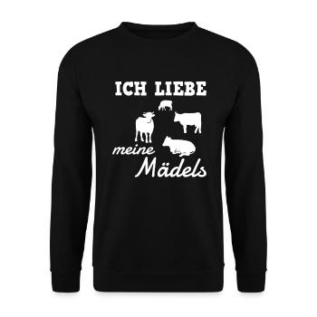 Ich Liebe Meine Meine Mädels Kühe Landwirte Kuh - Unisex Pullover - Schwarz - Vorne - Alina (178cm) & Michal (187cm)