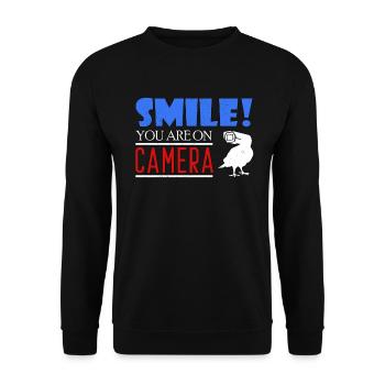 Souriez que vous êtes devant la caméra - Sweat-shirt Unisexe - noir - Devant - Alina (178cm) & Michal (187cm)