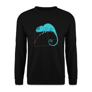 Fibonacci Chamäleon - Goldener Schnitt - Unisex Pullover - Schwarz - Vorne - Alina (178cm) & Michal (187cm)
