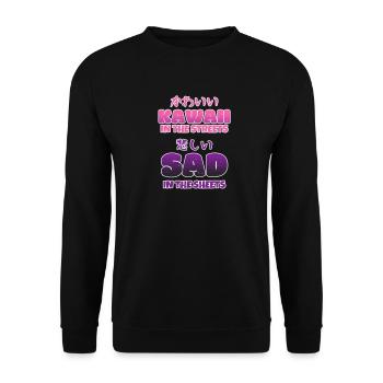 Yami Kawaii dans les rues triste dans les draps - Sweat-shirt Unisexe - noir - Devant - Alina (178cm) & Michal (187cm)