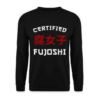 Certified Fujoshi - Boy Love - Unisex Pullover - Schwarz - Vorne - Alina (178cm) & Michal (187cm)