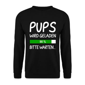 Pups Wird Geladen Bitte Warten - Unisex Pullover - Schwarz - Vorne - Alina (178cm) & Michal (187cm)