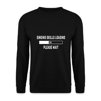 Karaoke Singen Retro Mikrofon Sänger und Sängerin - Unisex Pullover - Schwarz - Vorne - Alina (178cm) & Michal (187cm)