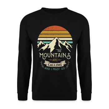Les montagnes appellent et je dois aller au BERG NATUR - Sweat-shirt Unisexe - noir - Devant - Alina (178cm) & Michal (187cm)