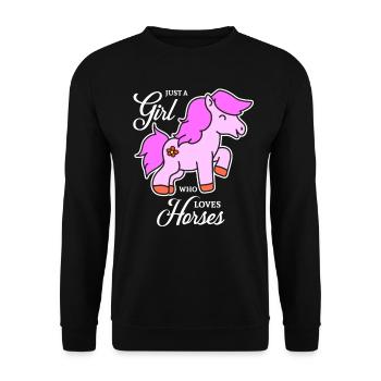 Conception de cheval pour les filles - Sweat-shirt Unisexe - noir - Devant - Alina (178cm) & Michal (187cm)