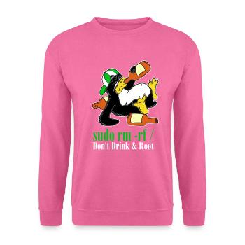 Linux Pinguin Sudo Admin Lustig Informatik PC Nerd - Unisex Pullover - Pink - Vorne
