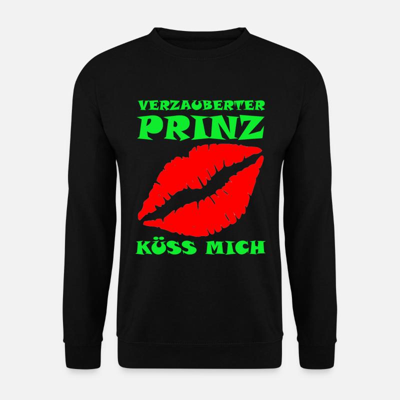 Küss mich, ich bin ein Prinz. - Unisex Pullover - Schwarz