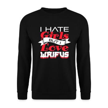I Hate Girls But I Love Waifus - Unisex Sweatshirt - black - Front - Alina (178cm) & Michal (187cm)