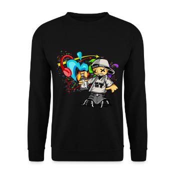 pulvérisateur de musique graffiti - Sweat-shirt Unisexe - noir - Devant - Alina (178cm) & Michal (187cm)