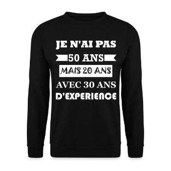Cadeau anniversaire 50 ans - Sweat-shirt Unisexe - noir - Devant - Alina (178cm) & Michal (187cm)