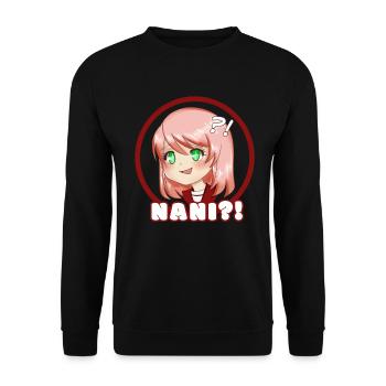 Anime fille disant nani - Sweat-shirt Unisexe - noir - Devant - Alina (178cm) & Michal (187cm)