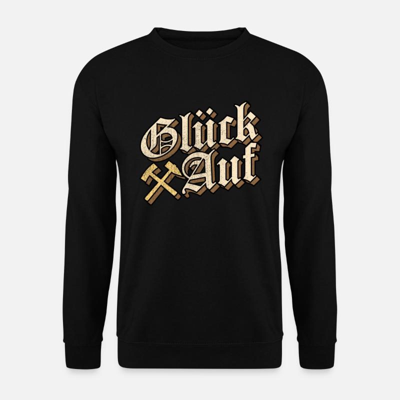 Glück Auf! Schlägel und Eisen Bergmann Geschenke - Unisex Pullover - Schwarz