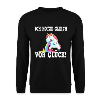Je vomis pour le bonheur - Licorne JGA - Sweat-shirt Unisexe - noir - Devant - Alina (178cm) & Michal (187cm)