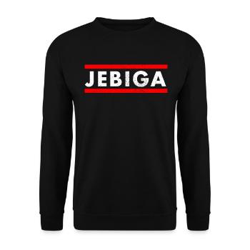 JEBIGA Lustig Balkan Serbien Jugoslawien Geschenk - Unisex Pullover - Schwarz - Vorne - Alina (178cm) & Michal (187cm)