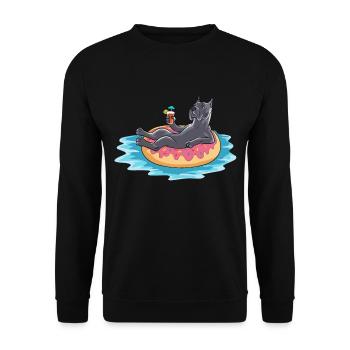 Cane Corso Donut Beach Vacation Summer Travel - Sweat-shirt Unisexe - noir - Devant - Alina (178cm) & Michal (187cm)