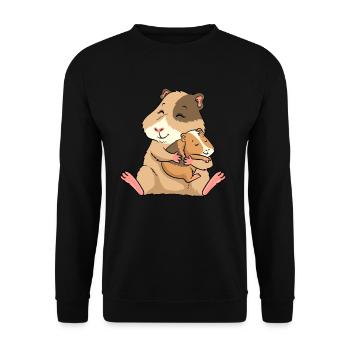 Guinea Pig Baby Young Mom - Unisex Sweatshirt - black - Front - Alina (178cm) & Michal (187cm)