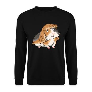 Coupe de cheveux de coupe de fourrure de coiffeur de cochon d'Inde - Sweat-shirt Unisexe - noir - Devant - Alina (178cm) & Michal (187cm)
