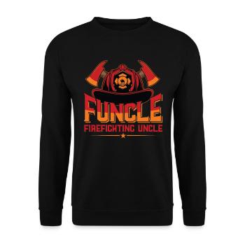 Oncle du service d'incendie Funcle Firefighting Oncle - Sweat-shirt Unisexe - noir - Devant - Alina (178cm) & Michal (187cm)