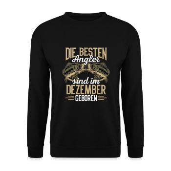Besten Angler sind im Dezember geboren Geburtstag - Unisex Pullover - Schwarz - Vorne - Alina (178cm) & Michal (187cm)