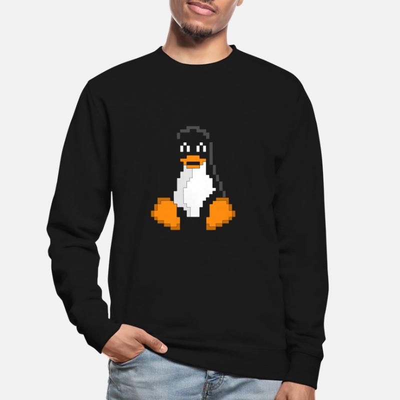 Linux Pinguin Pixel Art Sys Admins Computer Hacker Unisex Pullover